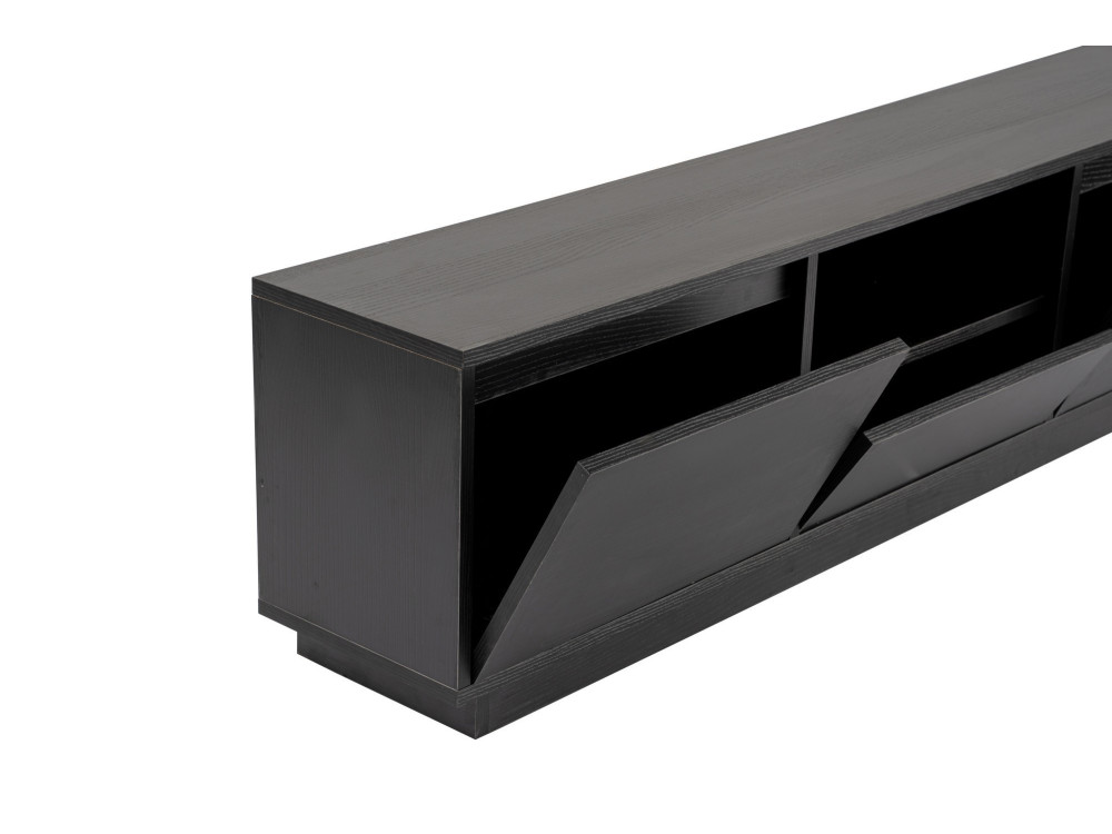 Suporte de TV em madeira "Vanguard" 160 x 30 x 42 cm - Madeira preta