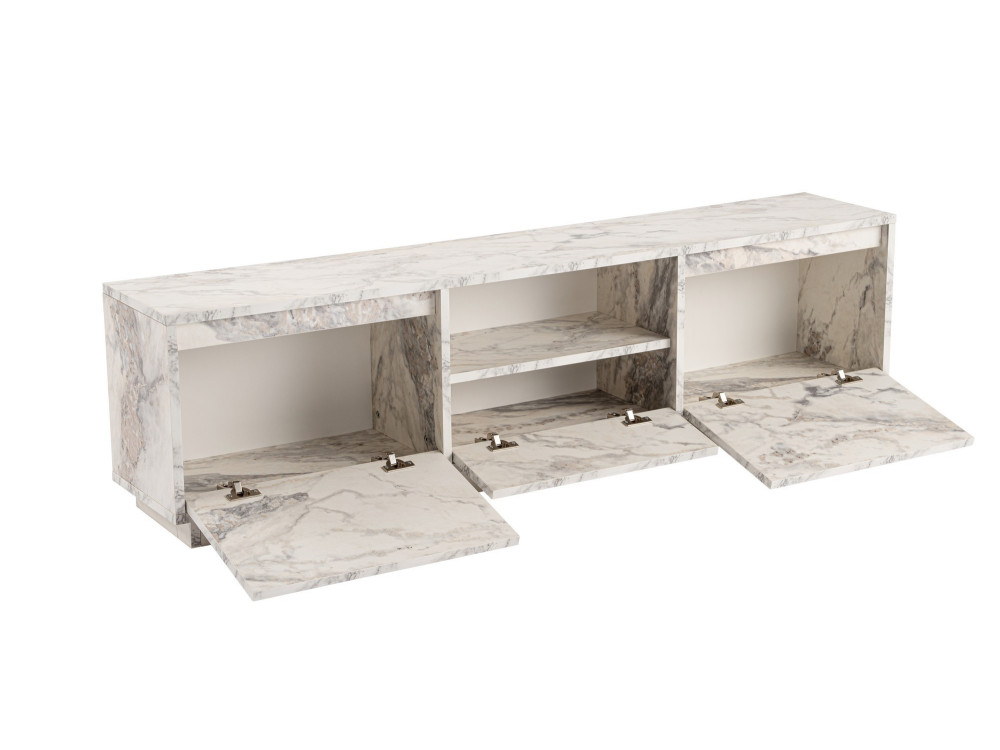 Suporte de TV em madeira "Vanguard" 160 x 30 x 42 cm - mármore Freesia