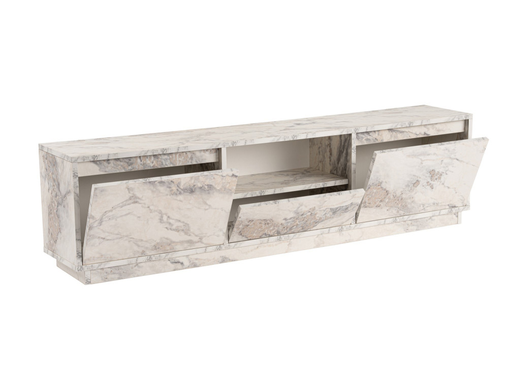 Suporte de TV em madeira "Vanguard" 160 x 30 x 42 cm - mármore Freesia