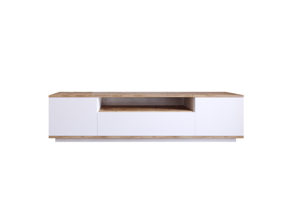Suporte de TV em madeira FR7" - 180 x 44 x 44 cm - Pinho AtlânticoBranco
