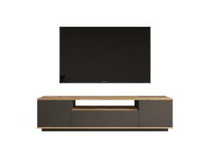 Suporte de TV em madeira FR7" - 180 x 44 x 44 cm - Pinheiro AtlânticoAntracite