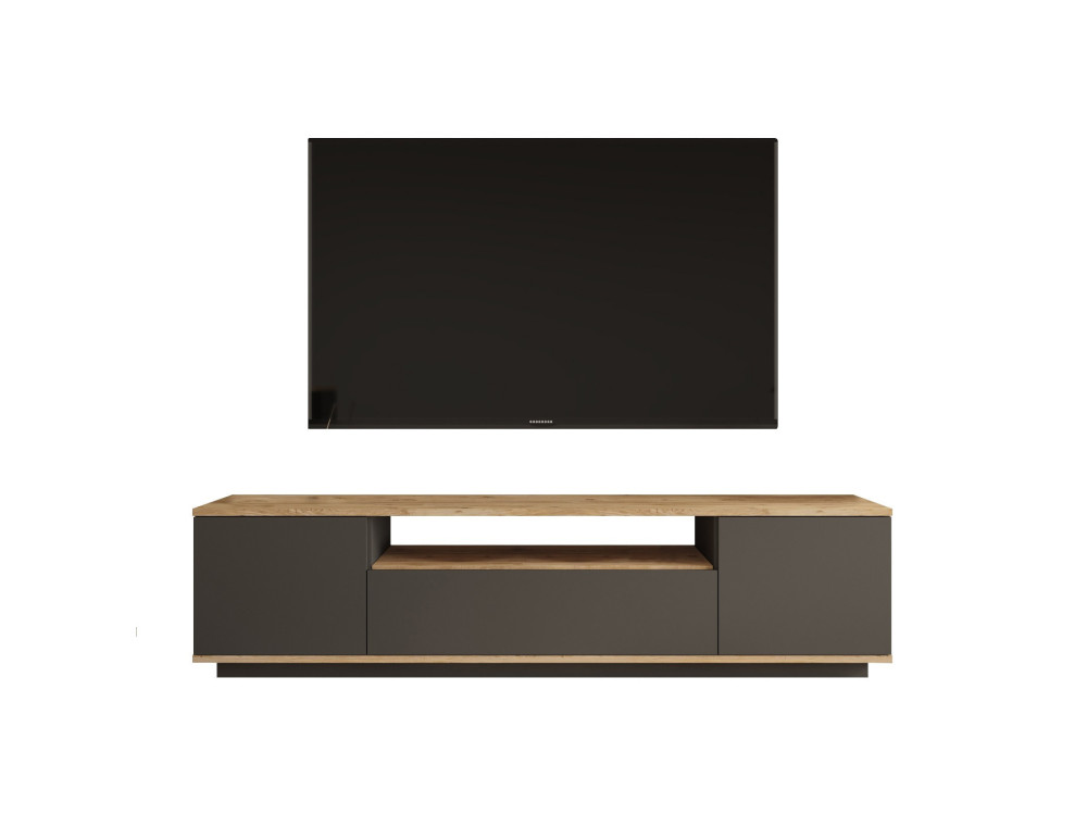 Suporte de TV em madeira FR7" - 180 x 44 x 44 cm - Pinheiro AtlânticoAntracite