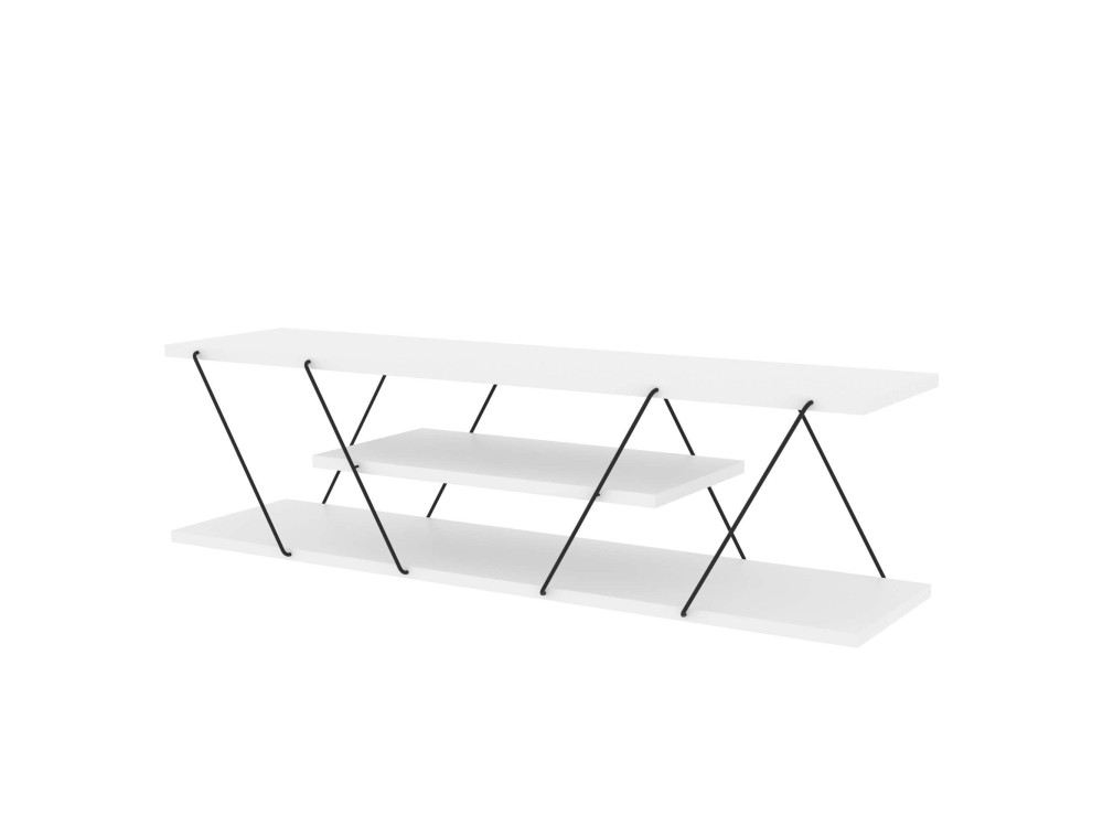 Mesa de TV de madeira "April" - 120 x 30 x 33 cm - Branco