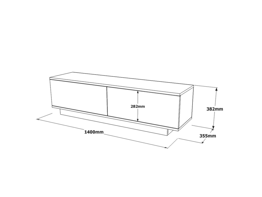 Suporte de TV em madeira "FN1" - 140 x 35 x 38 cm - Branco