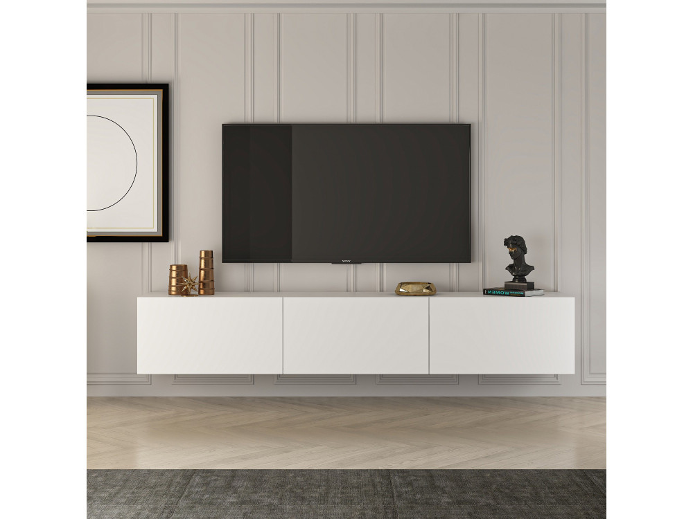 Móvel TV "West" em madeira 150 x 32 x 30 cm - Branco