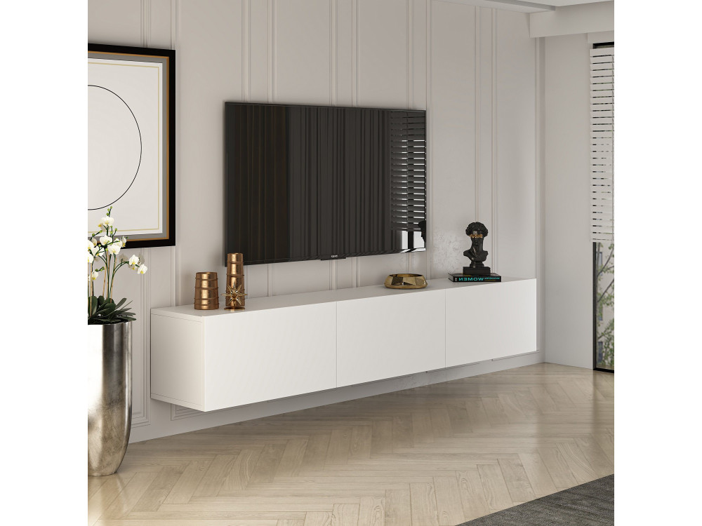 Móvel TV "West" em madeira 150 x 32 x 30 cm - Branco