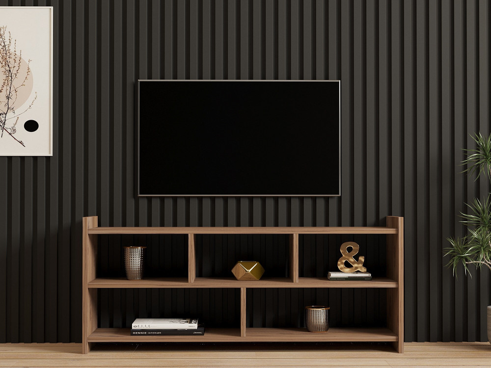 Suporte de TV em madeira "Pera" - 117 x 28 x 55 cm - pinho Atlântico