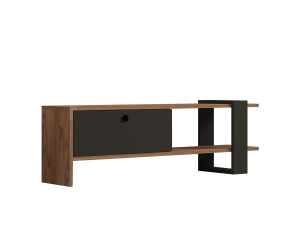 Suporte para televisor em madeira "Ova" - 120 x 25 x 36 cm - Carvalho-Antracite
