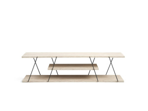 Mesa de TV em madeira "Canaz" - 120 x 30 x 33 cm - Bege