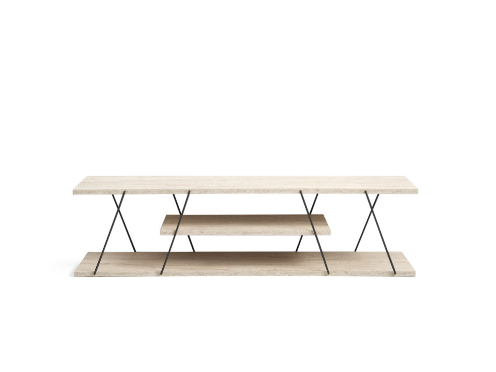 Mesa de TV em madeira "Canaz" - 120 x 30 x 33 cm - Bege