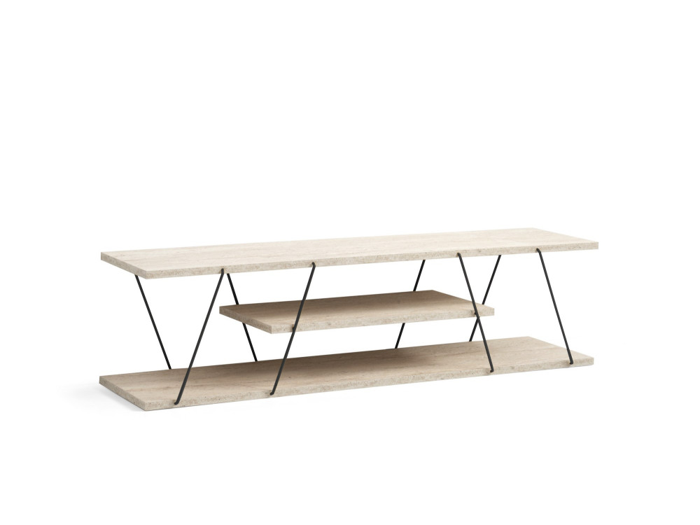 Mesa de TV em madeira "Canaz" - 120 x 30 x 33 cm - Bege
