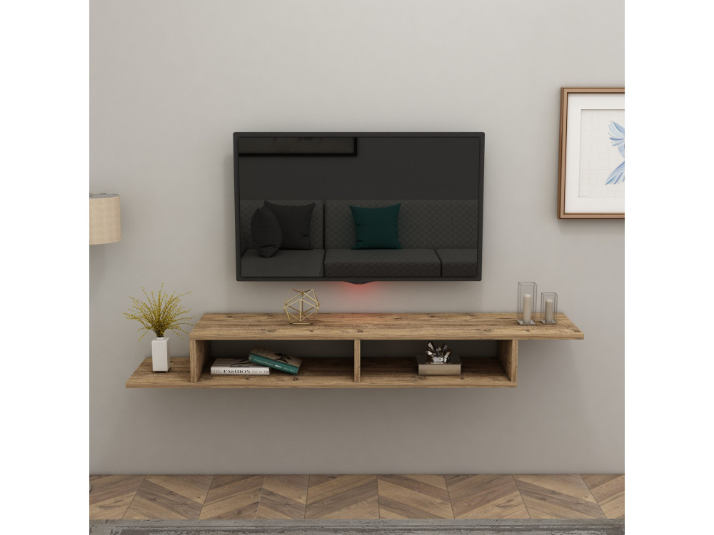 Suporte de TV em madeira "Muson" - 120 x 29 x 18 cm - Pinho Atlântico