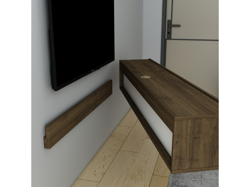 Suporte de TV em madeira "Denby" - 160 x 31 x 29 cm - Nogueira
