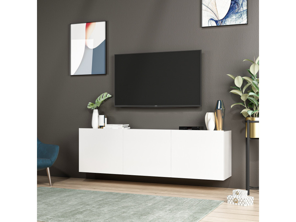 Suporte de TV em madeira "White" - 150 x 31 x 44 cm - Branco