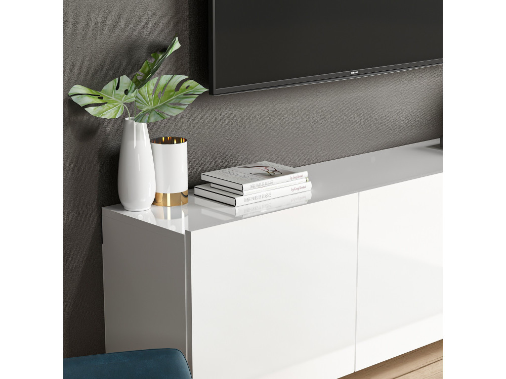 Suporte de TV em madeira "White" - 150 x 31 x 44 cm - Branco