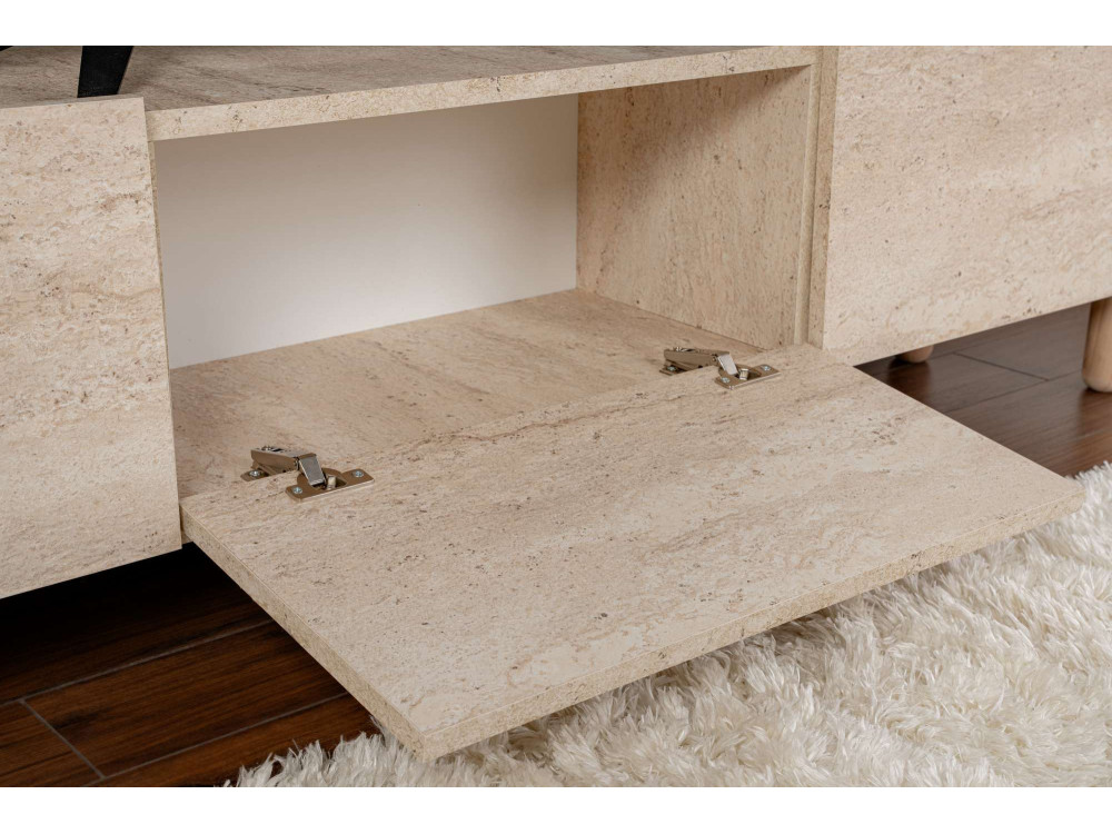 Suporte de TV em madeira "Alvin" - 180 x 31 x 42 cm - Bege
