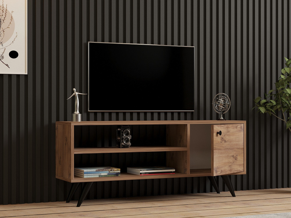 Móvel TV em madeira "Jena" - 120 x 29 x 50 cm - Pinho Atlântico