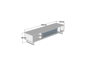 Mesa de TV em madeira "Eray" - 160 x 40 x 35 cm - Nogueira, Antracite