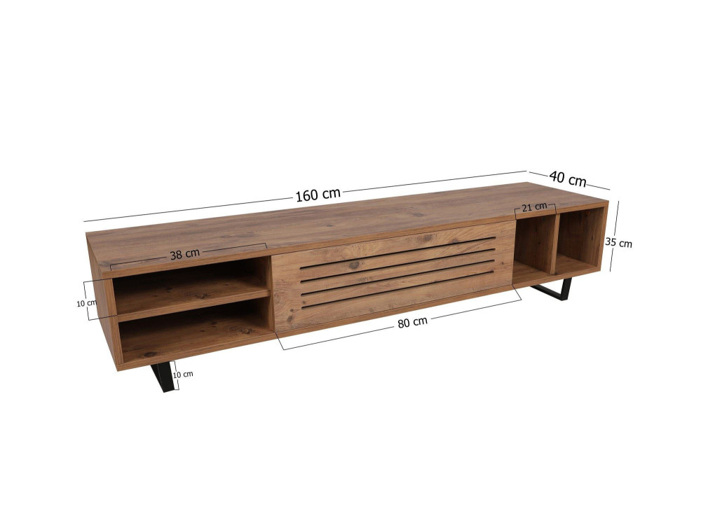 Suporte de TV em madeira "Safir" 160 x 40 x 35 cm - Pinho Atlântico