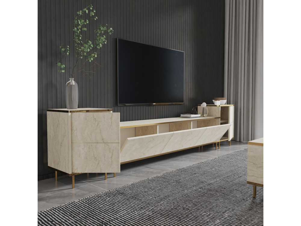 Móvel TV "Imaj" em madeira - 260 x 35 x 60 cm - TravertinOr