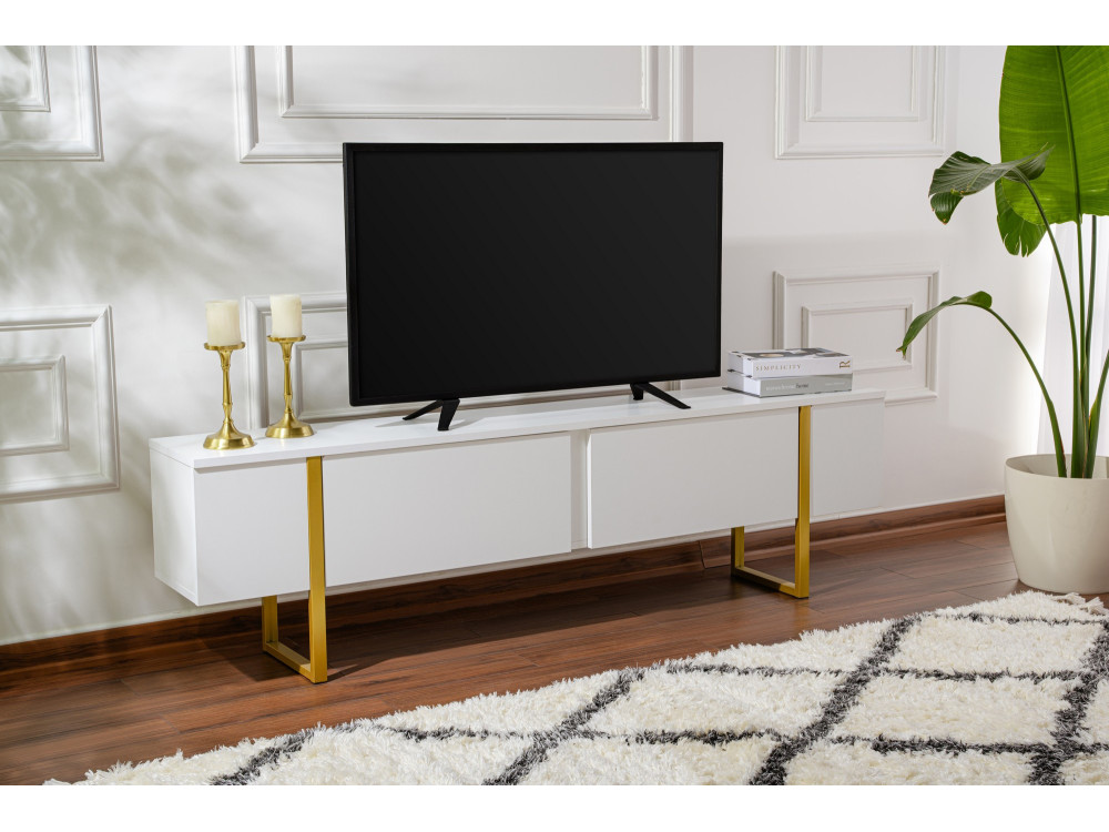 Suporte para televisor em madeira "Serenity" - 180 x 29 x 50 cm - Branco