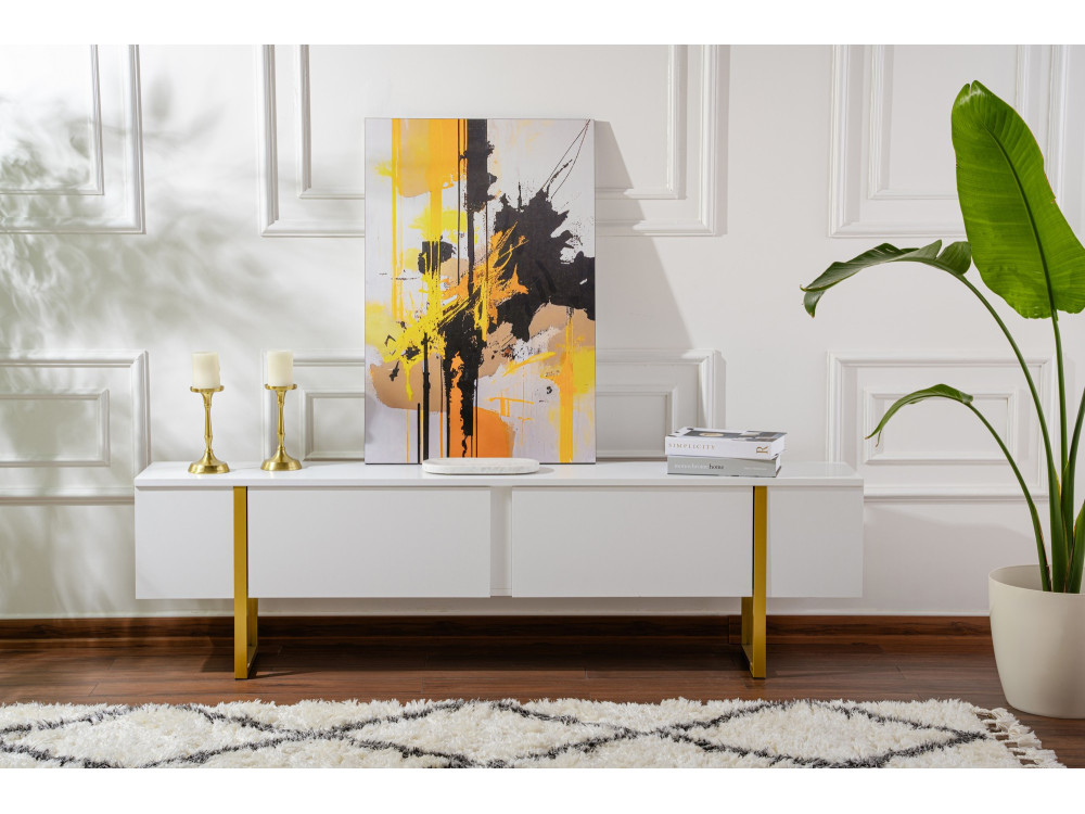 Suporte para televisor em madeira "Serenity" - 180 x 29 x 50 cm - Branco