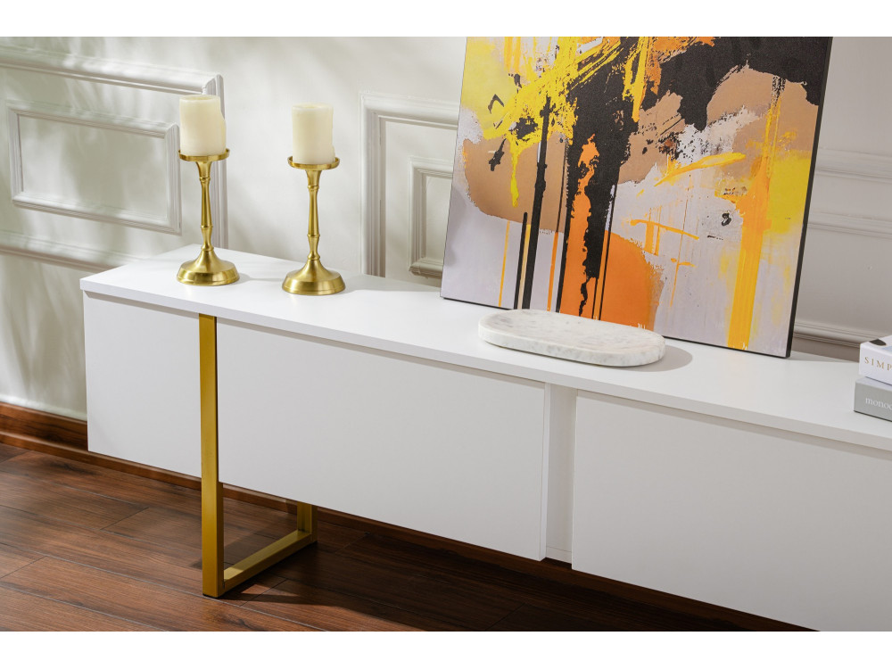 Suporte para televisor em madeira "Serenity" - 180 x 29 x 50 cm - Branco