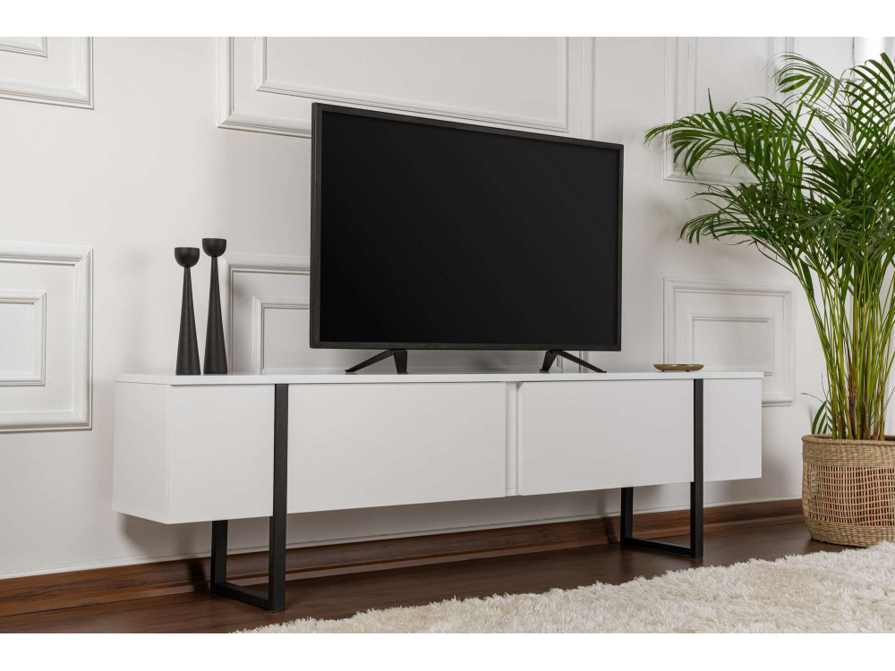 Móvel TV de madeira "Serenity" 180 x 30 x 45 cm - Branco