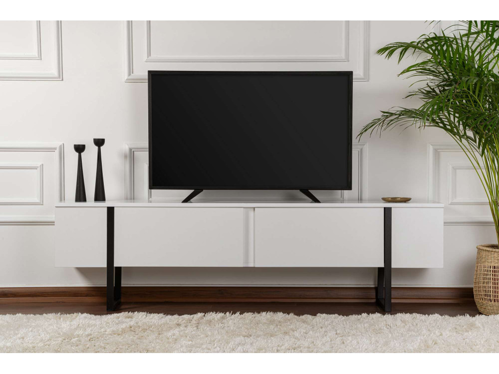 Móvel TV de madeira "Serenity" 180 x 30 x 45 cm - Branco