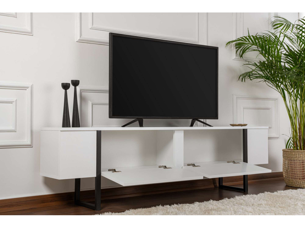 Móvel TV de madeira "Serenity" 180 x 30 x 45 cm - Branco