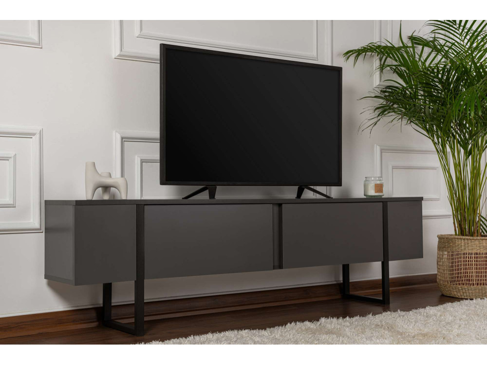 Móvel TV de madeira "Serenity" 180 x 30 x 50 cm - Antracite