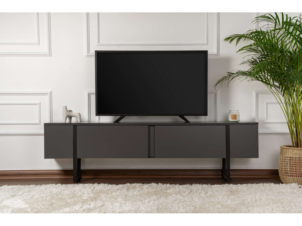 Móvel TV de madeira "Serenity" 180 x 30 x 50 cm - Antracite