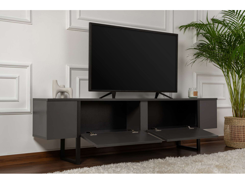 Móvel TV de madeira "Serenity" 180 x 30 x 50 cm - Antracite