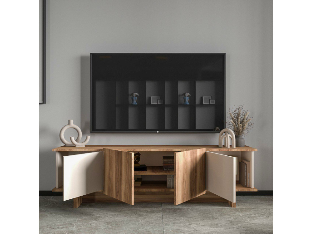 Suporte de TV em madeira "Diana" 180 x 33 x 50 cm - Bege