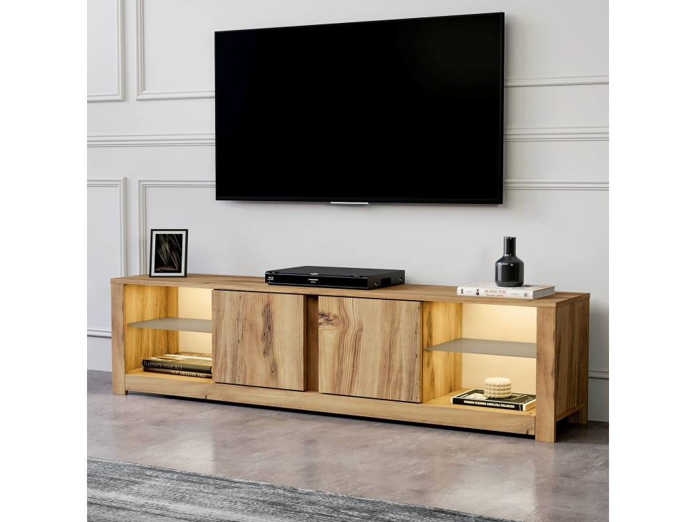 Suporte de TV em madeira "Aydos" 180 x 35 x 45 cm - Carvalho