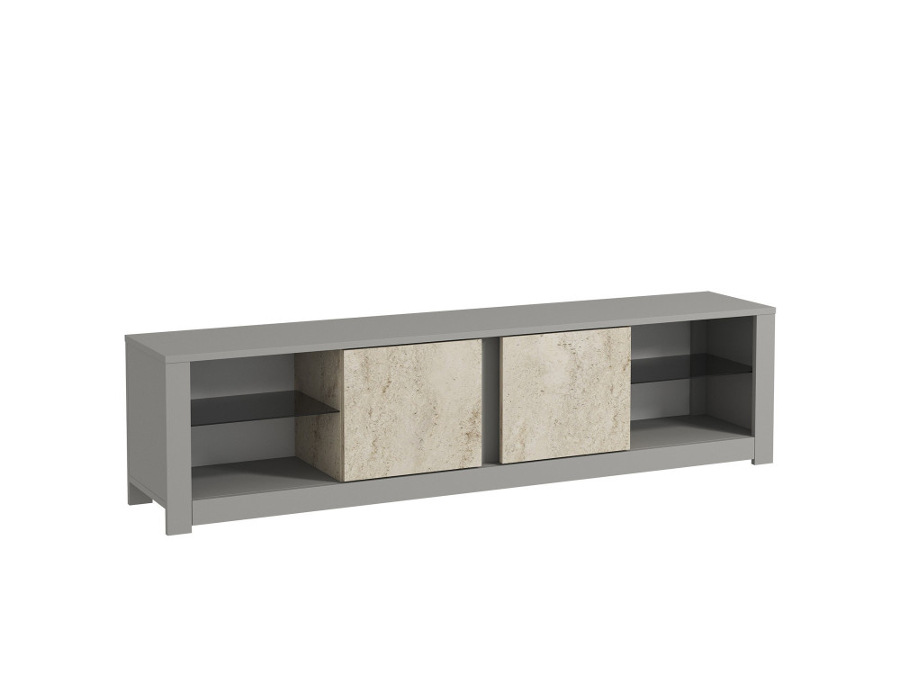 Suporte de TV em madeira "Aydos" 180 x 35 x 45 cm - Cinzento