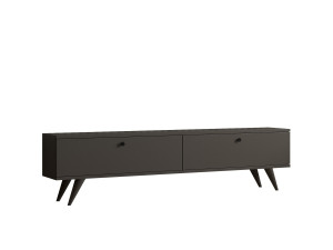 Móvel TV "Parlak" em madeira - 160 x 25 x 40 cm - Cinzento antracite