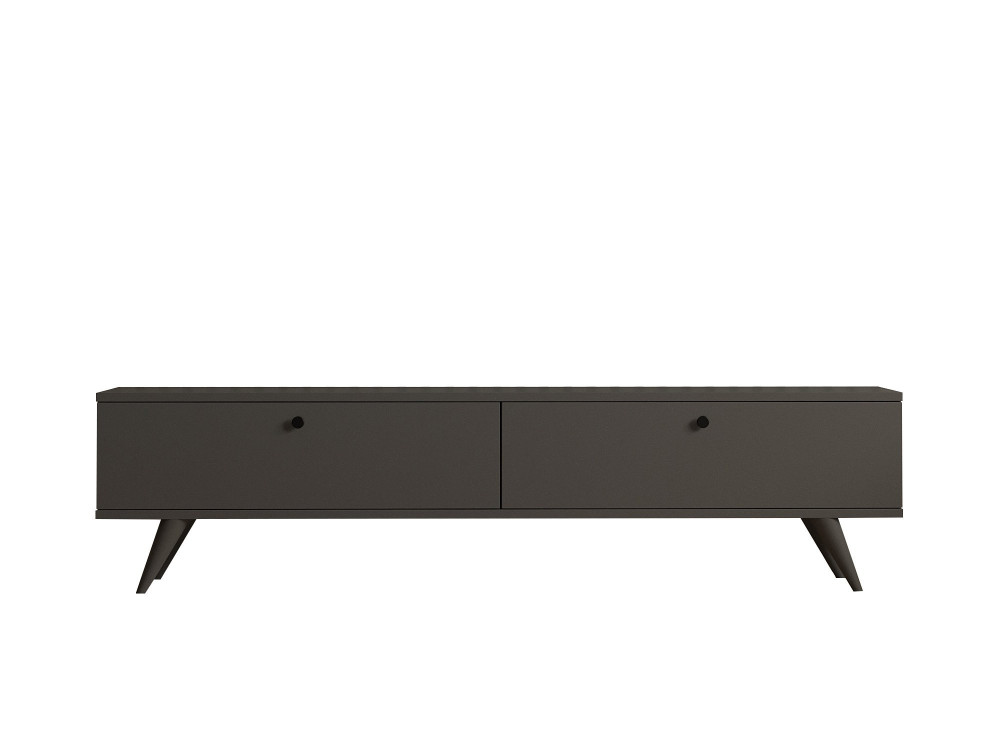 Móvel TV "Parlak" em madeira - 160 x 25 x 40 cm - Cinzento antracite