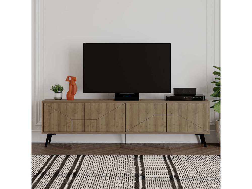 Suporte de TV em madeira "Dune" - 180 x 29 x 50 cm - Castanho