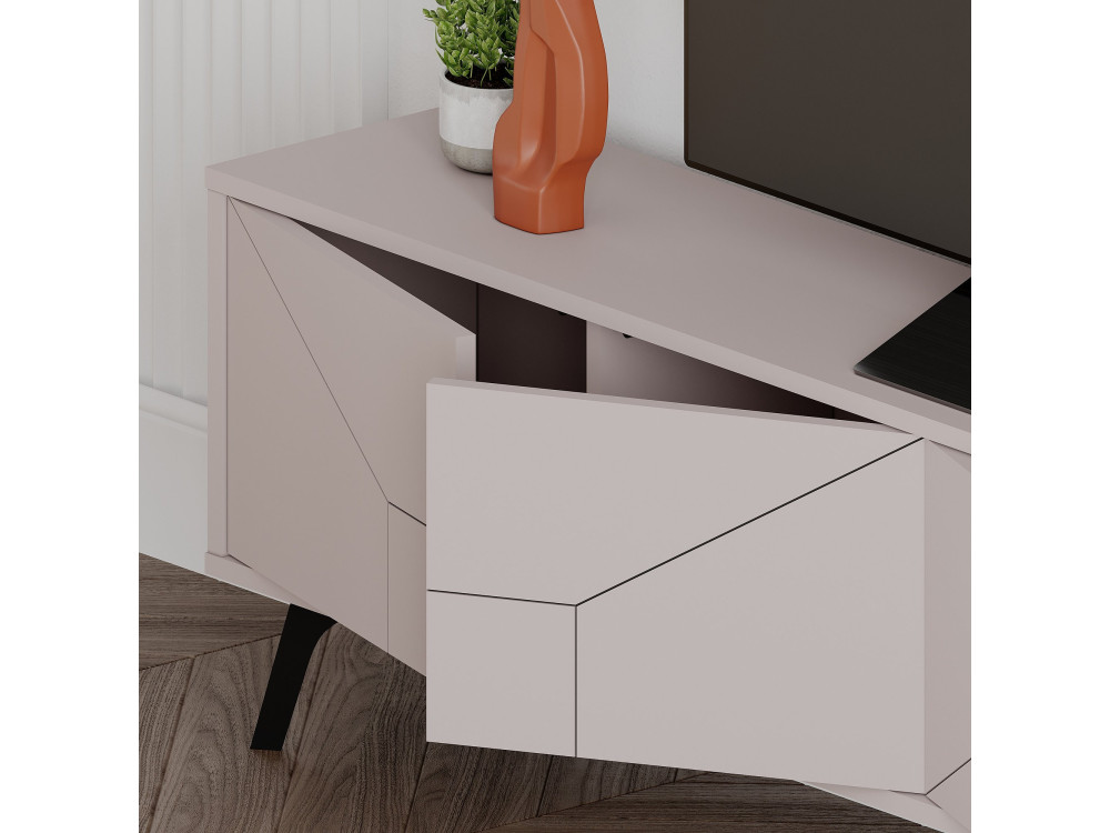 Suporte para televisor em madeira "Dune" - 180 x 29 x 50 cm - Castanho moca claro