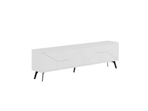 Suporte para televisor em madeira "Dune" - 180 x 29 x 50 cm - Branco