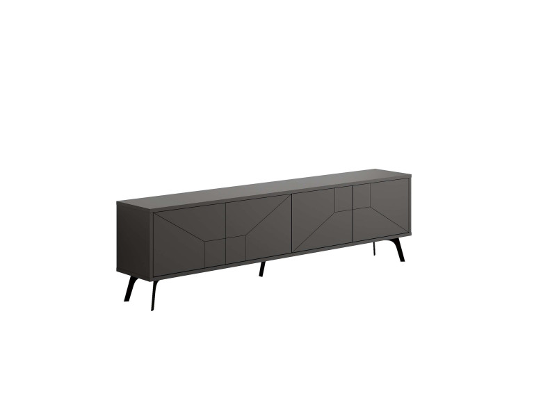 Suporte para televisor em madeira "Dune" - 180 x 29 x 50 cm - Cinzento antracite