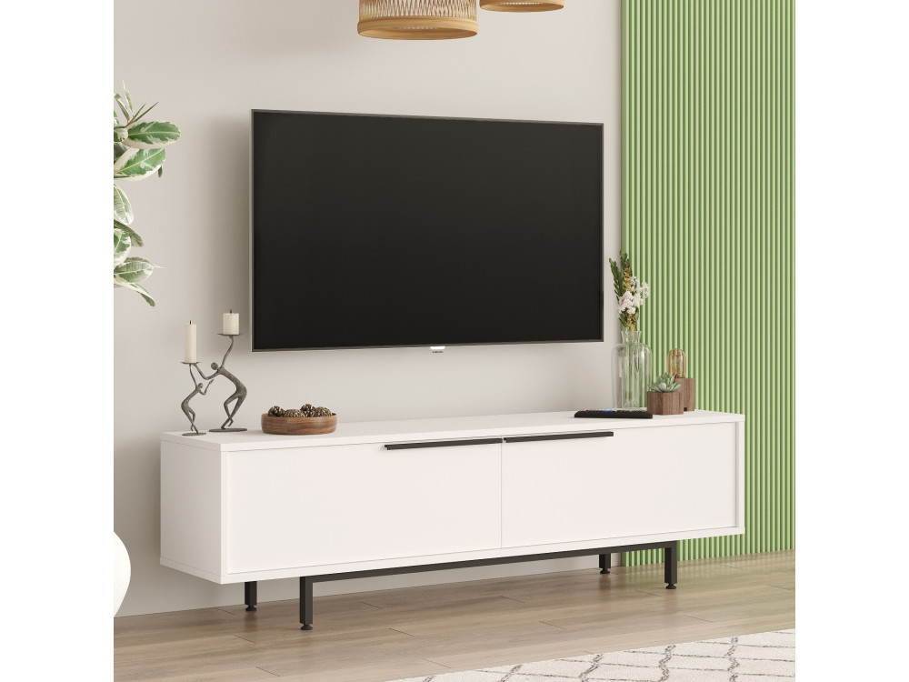 Suporte para televisor em madeira Calvin" - 160 x 35 x 45 cm - Branco