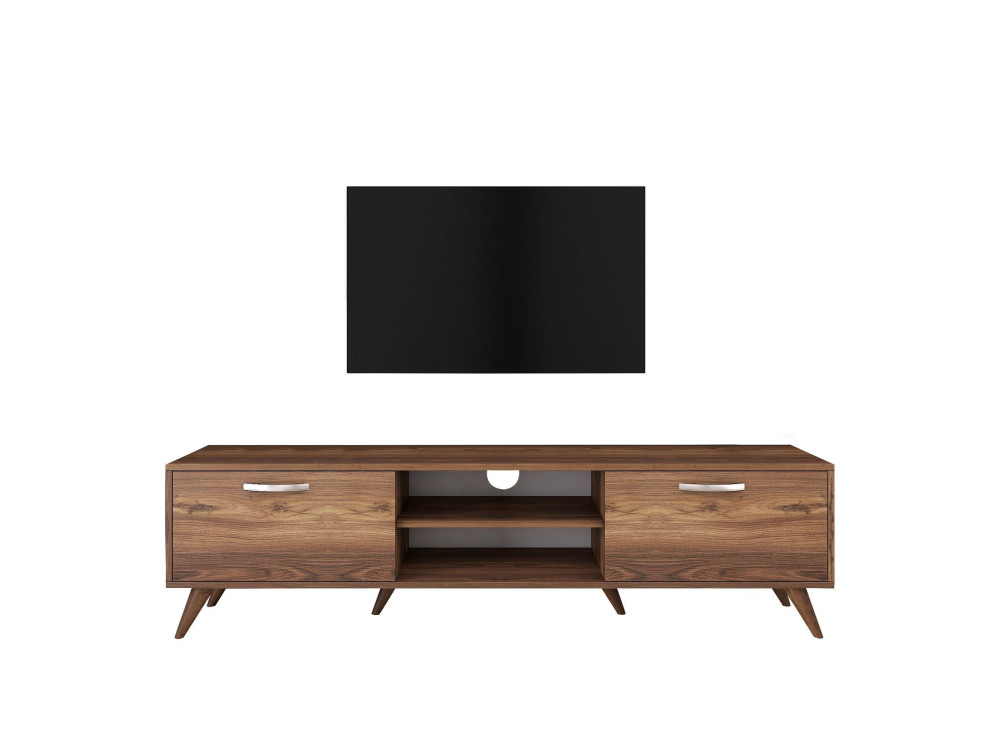 Suporte de TV em madeira "Atik" - 180 x 35 x 48 cm - Castanho