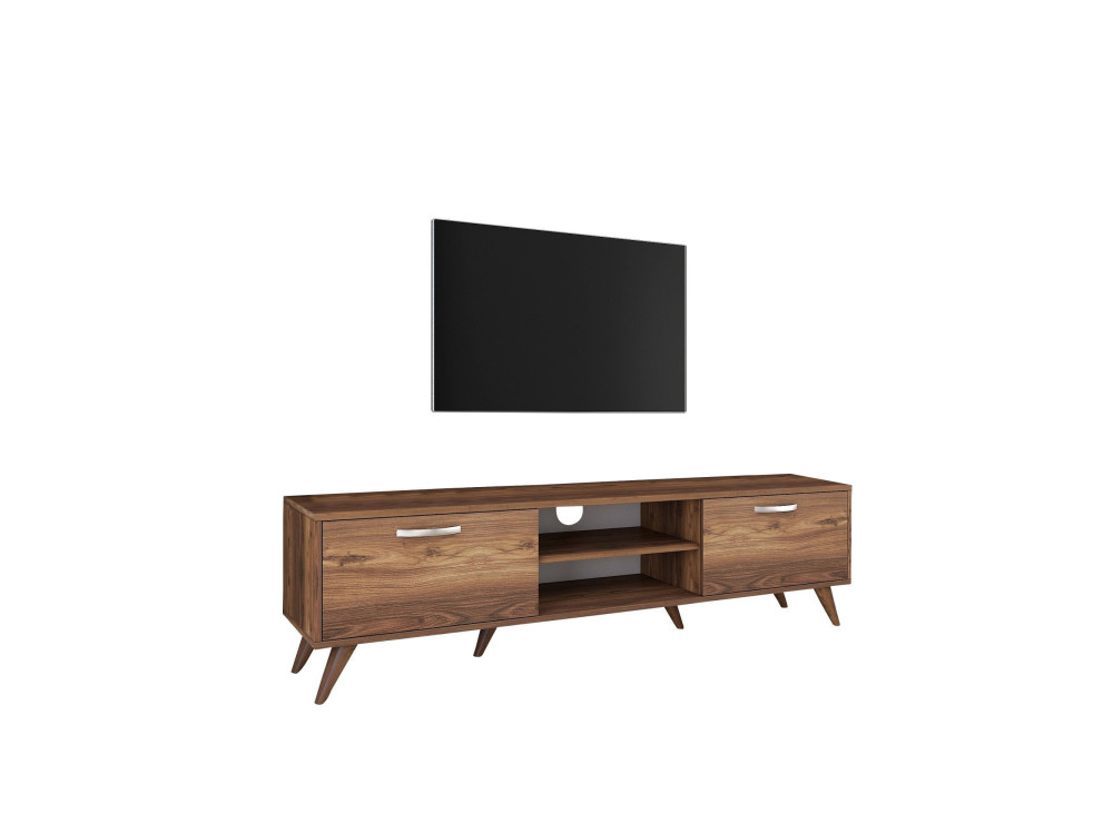 Suporte de TV em madeira "Atik" - 180 x 35 x 48 cm - Castanho