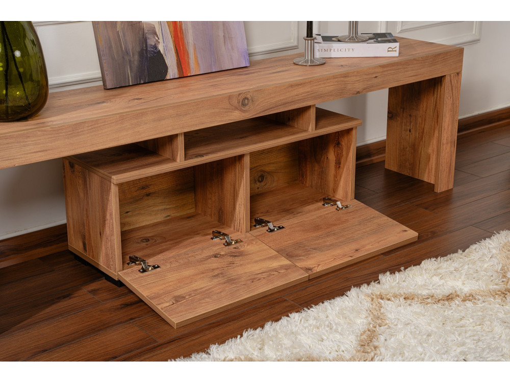 Suporte de TV em madeira "Enclave" - 180 x 31 x 50 cm - Castanho