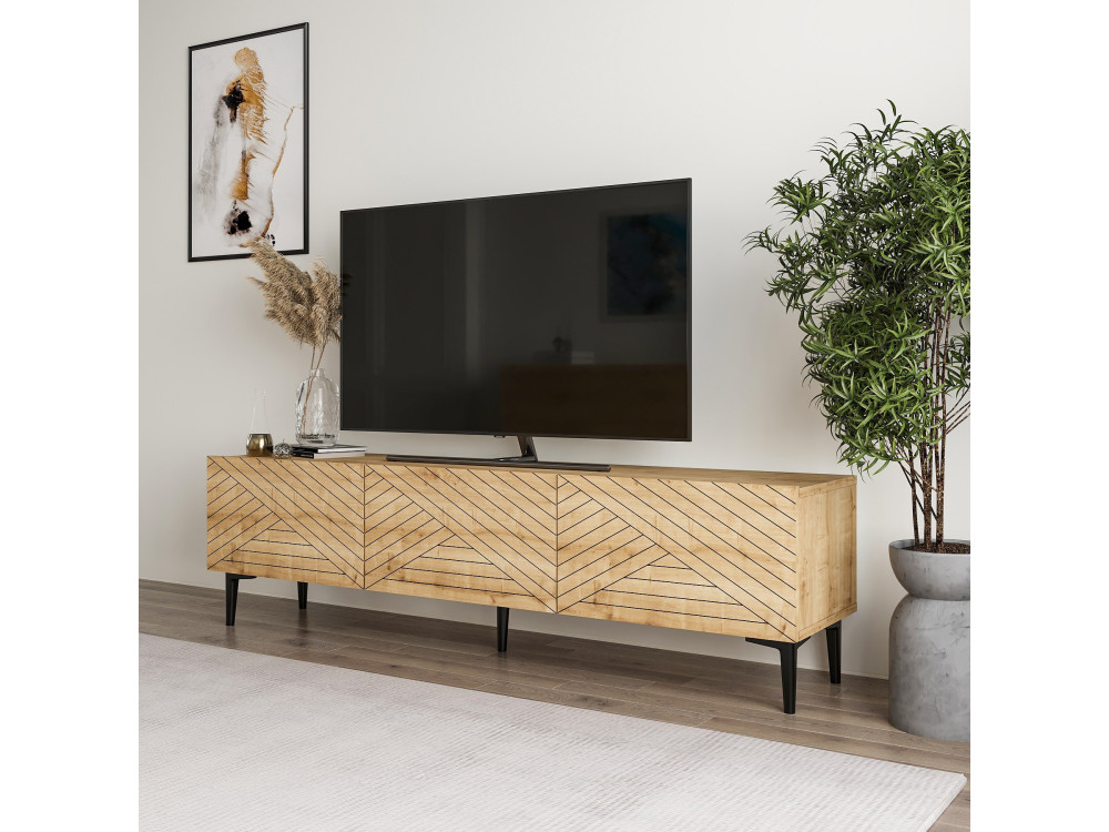 Móvel TV de madeira "Felix" 160 x 31,4 x 44,1 cm - Carvalho safira