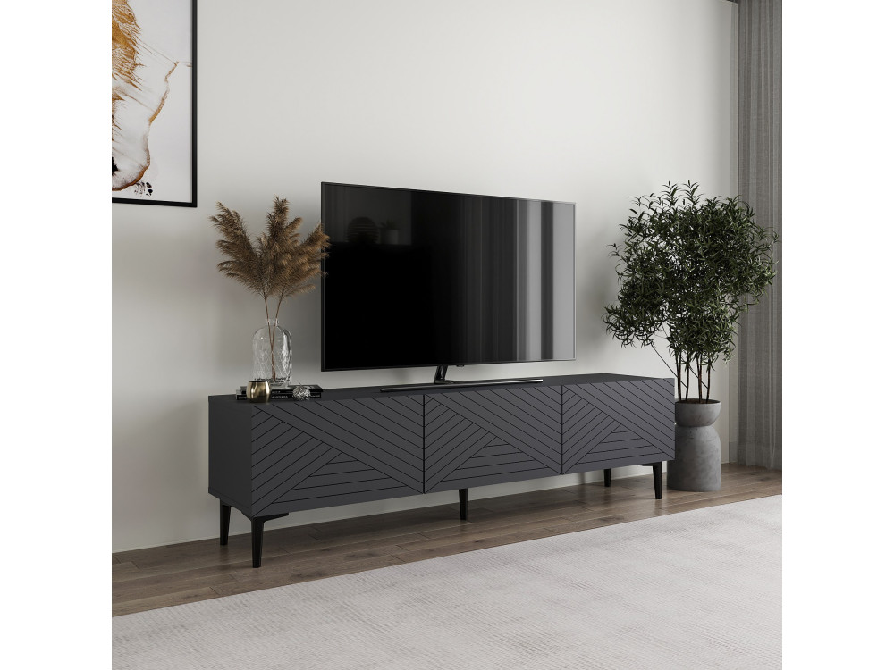 Móvel TV de madeira "Felix" 160 x 31,4 x 44,1 cm - Antracite