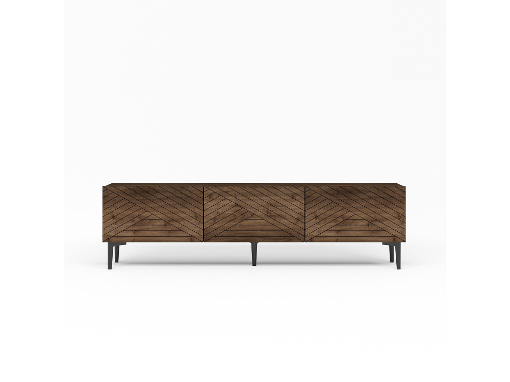 Mesa de TV de madeira "Felix" - 160 x 31 x 44 cm - Castanho