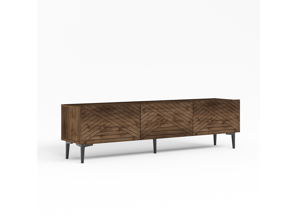 Mesa de TV de madeira "Felix" - 160 x 31 x 44 cm - Castanho